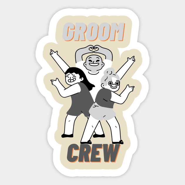 Groom crew Sticker by Ekkoha